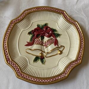 Fitz and Floyd Plate Holiday‎ Bells decorative serving wall hanging